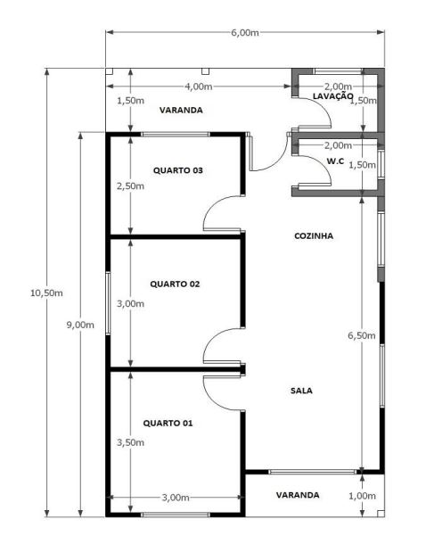 63,00 m² - 03 Quartos
